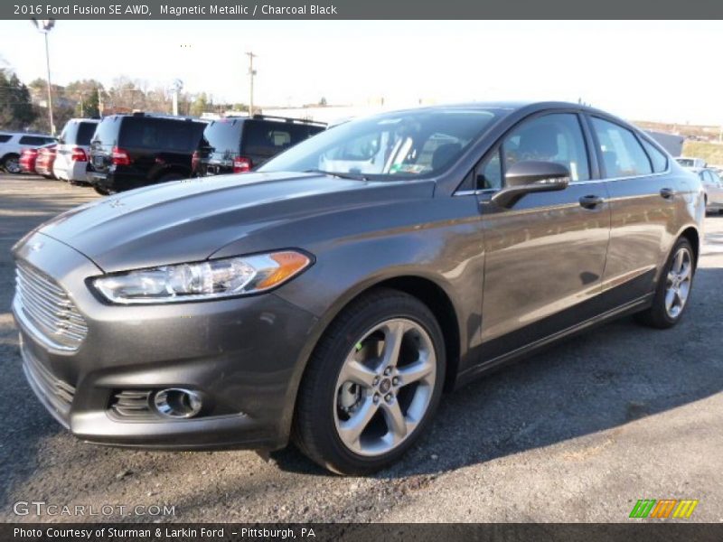 Magnetic Metallic / Charcoal Black 2016 Ford Fusion SE AWD