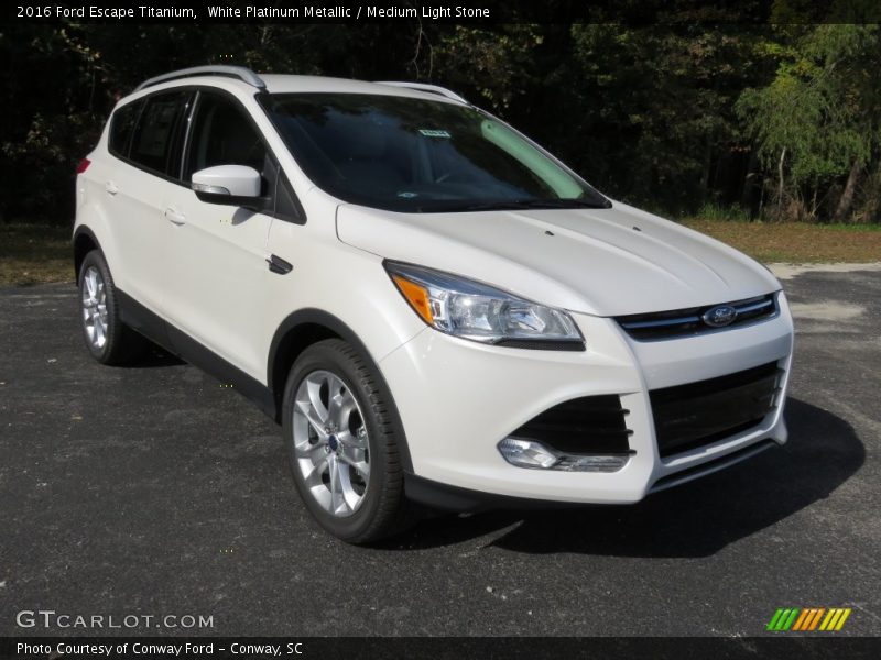 White Platinum Metallic / Medium Light Stone 2016 Ford Escape Titanium