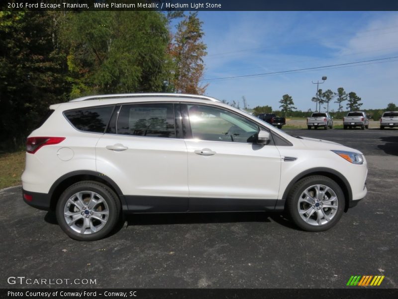 White Platinum Metallic / Medium Light Stone 2016 Ford Escape Titanium