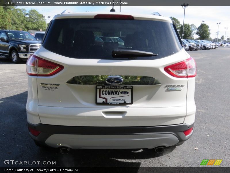 White Platinum Metallic / Medium Light Stone 2016 Ford Escape Titanium