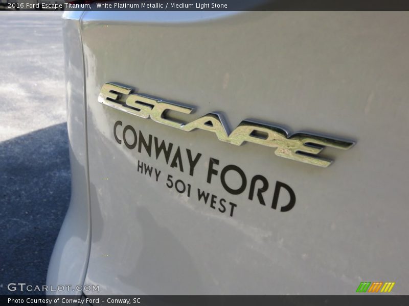 White Platinum Metallic / Medium Light Stone 2016 Ford Escape Titanium