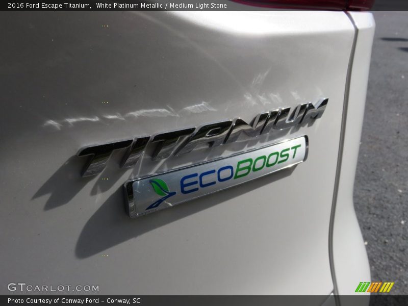 White Platinum Metallic / Medium Light Stone 2016 Ford Escape Titanium