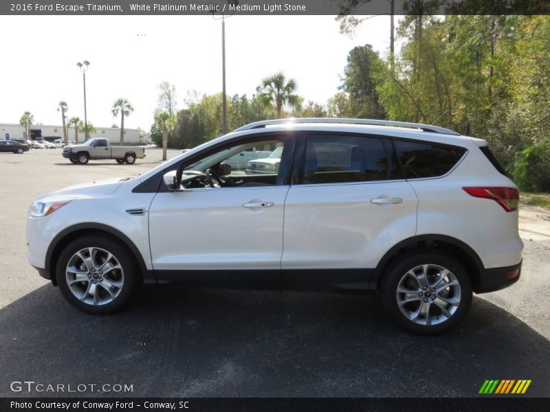 White Platinum Metallic / Medium Light Stone 2016 Ford Escape Titanium