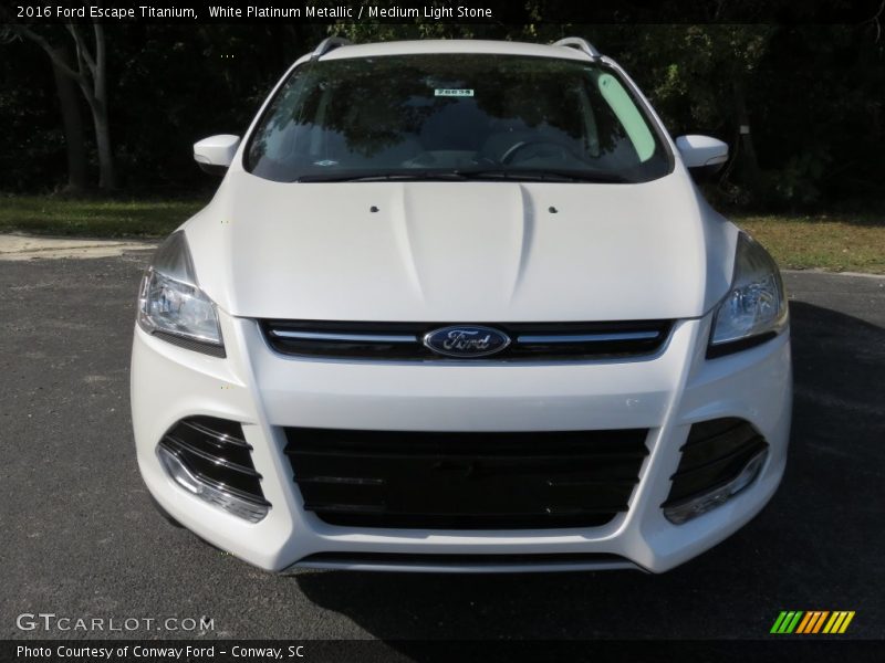 White Platinum Metallic / Medium Light Stone 2016 Ford Escape Titanium