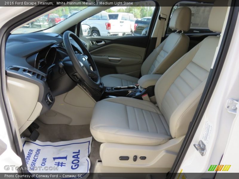 White Platinum Metallic / Medium Light Stone 2016 Ford Escape Titanium