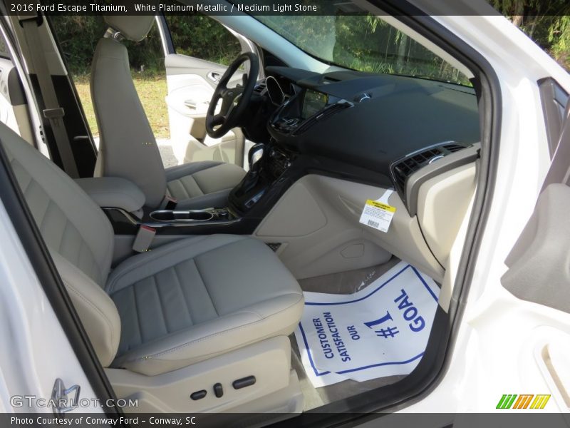 White Platinum Metallic / Medium Light Stone 2016 Ford Escape Titanium