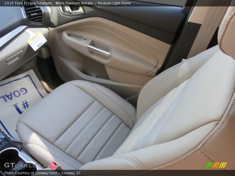 White Platinum Metallic / Medium Light Stone 2016 Ford Escape Titanium