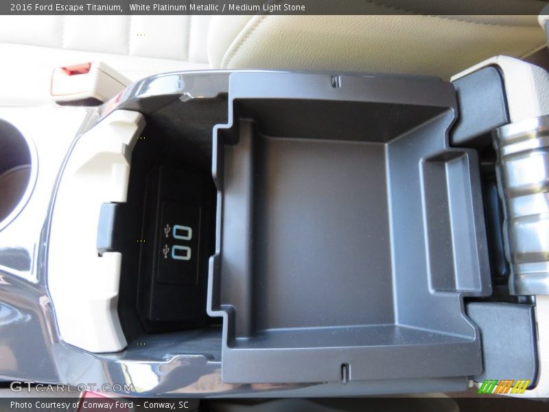 White Platinum Metallic / Medium Light Stone 2016 Ford Escape Titanium