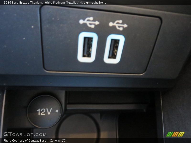 White Platinum Metallic / Medium Light Stone 2016 Ford Escape Titanium