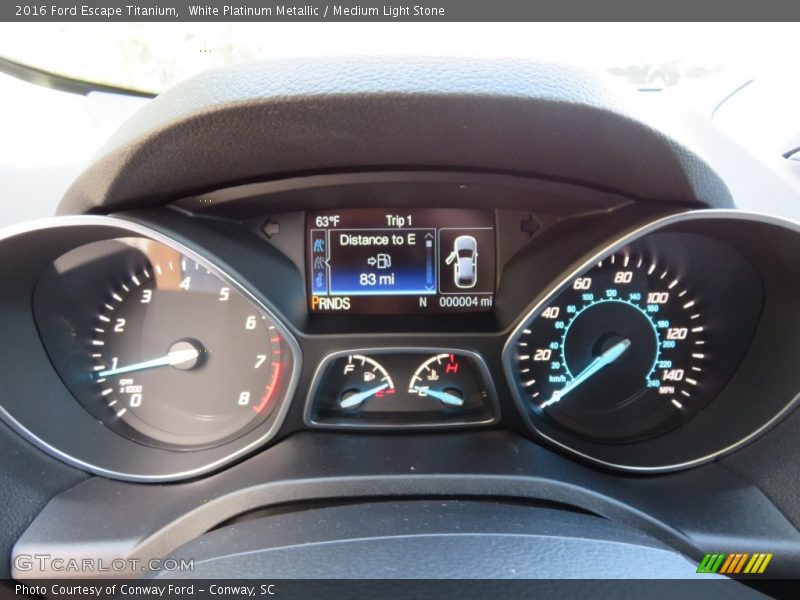 White Platinum Metallic / Medium Light Stone 2016 Ford Escape Titanium