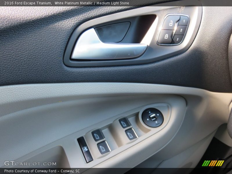 White Platinum Metallic / Medium Light Stone 2016 Ford Escape Titanium