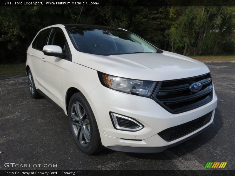 White Platinum Metallic / Ebony 2015 Ford Edge Sport