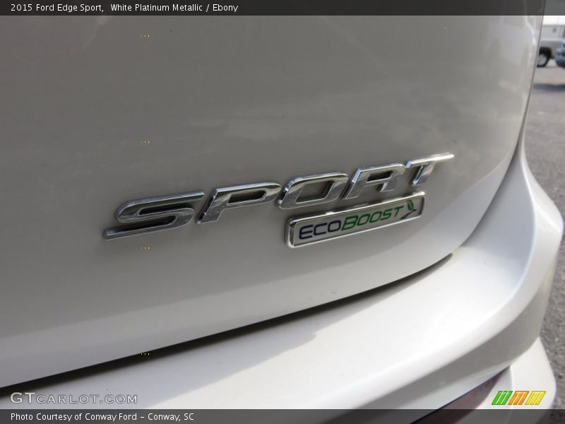 White Platinum Metallic / Ebony 2015 Ford Edge Sport