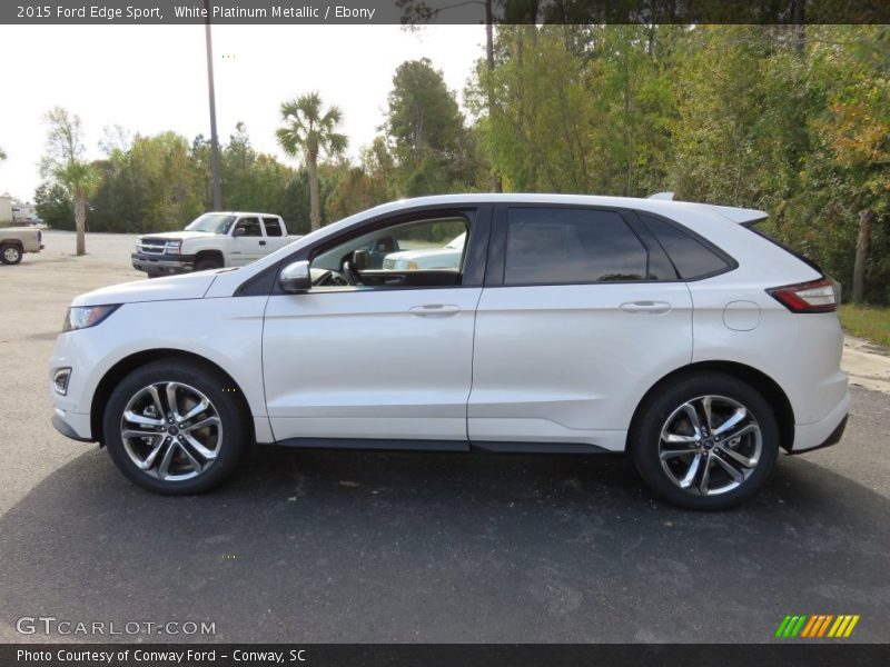 White Platinum Metallic / Ebony 2015 Ford Edge Sport