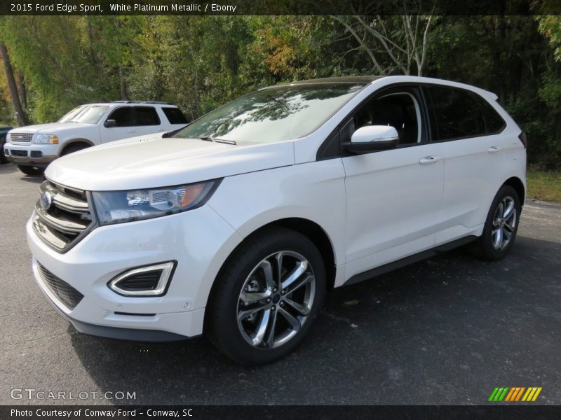 White Platinum Metallic / Ebony 2015 Ford Edge Sport