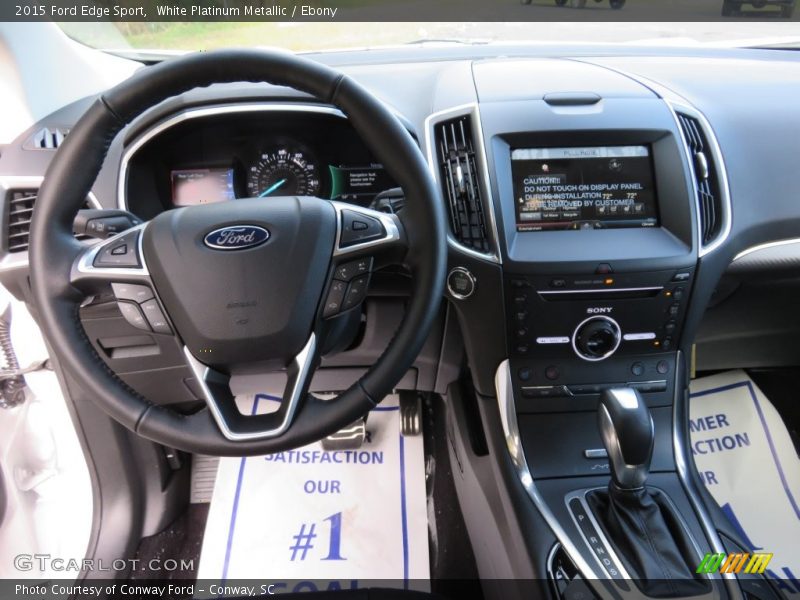 White Platinum Metallic / Ebony 2015 Ford Edge Sport