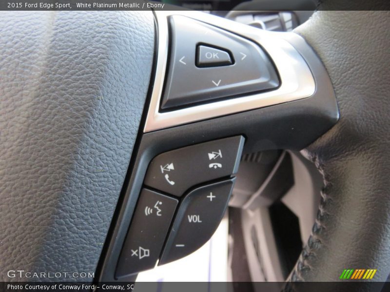 White Platinum Metallic / Ebony 2015 Ford Edge Sport
