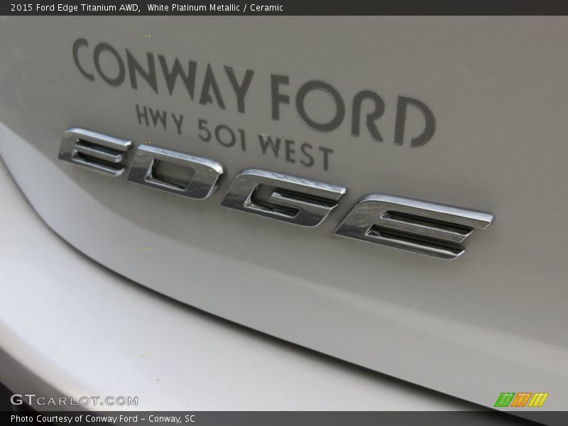 White Platinum Metallic / Ceramic 2015 Ford Edge Titanium AWD