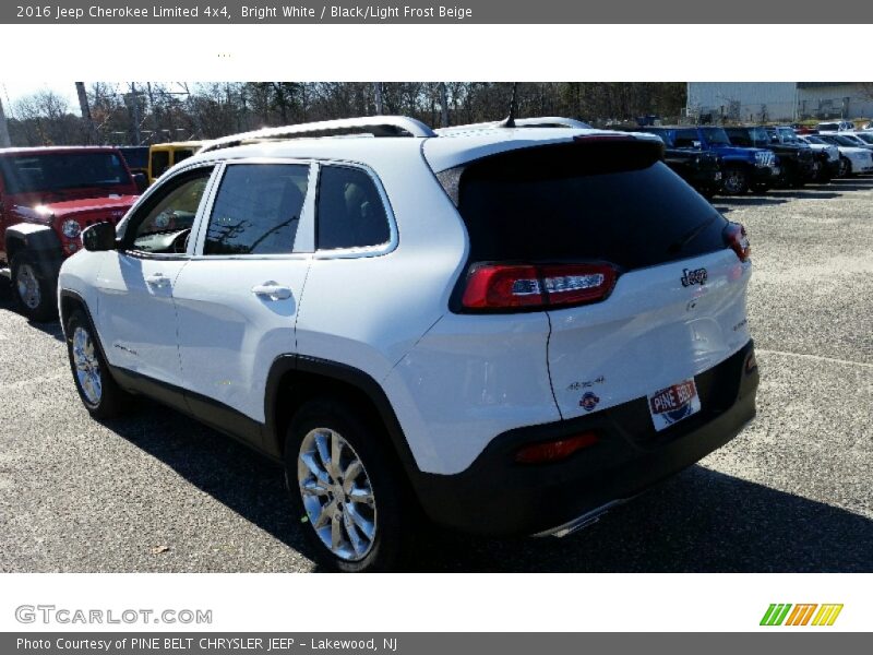Bright White / Black/Light Frost Beige 2016 Jeep Cherokee Limited 4x4