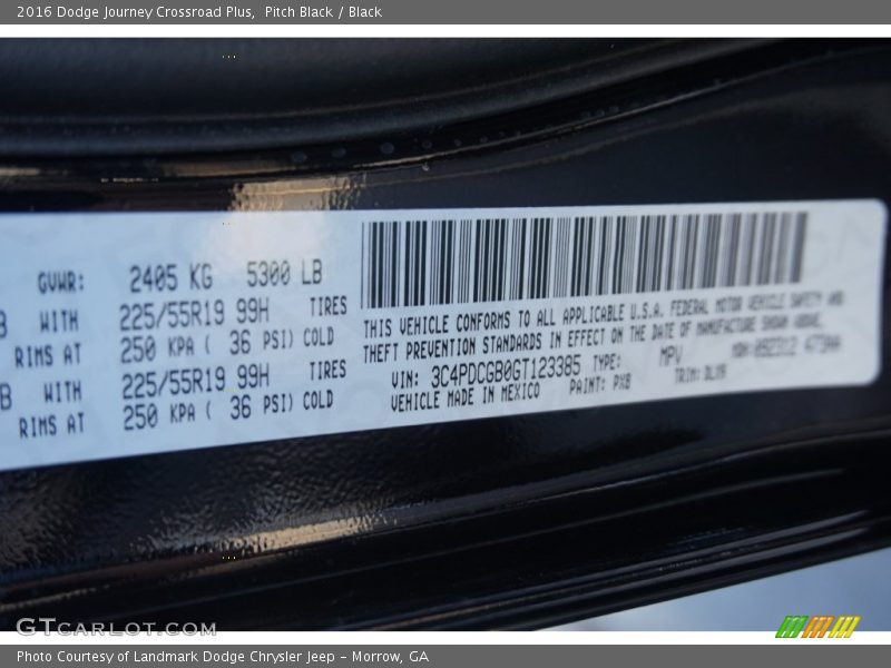 Pitch Black / Black 2016 Dodge Journey Crossroad Plus