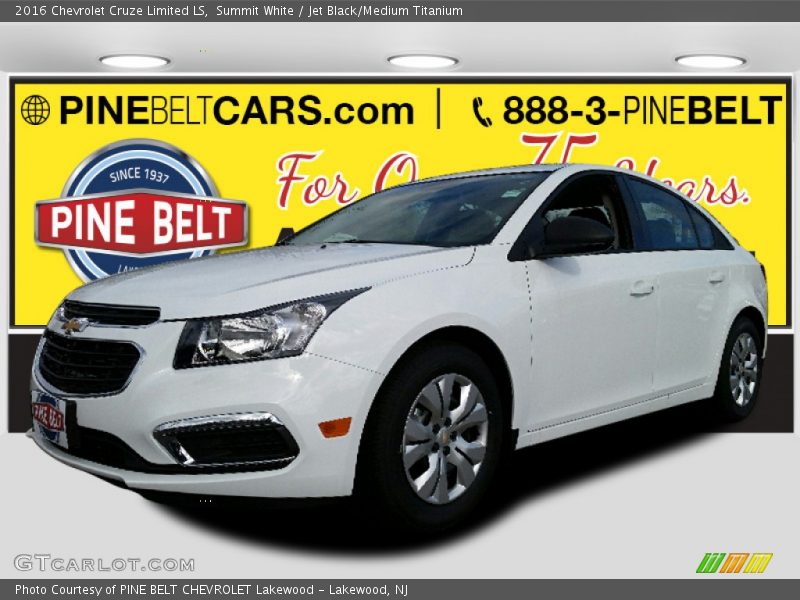 Summit White / Jet Black/Medium Titanium 2016 Chevrolet Cruze Limited LS