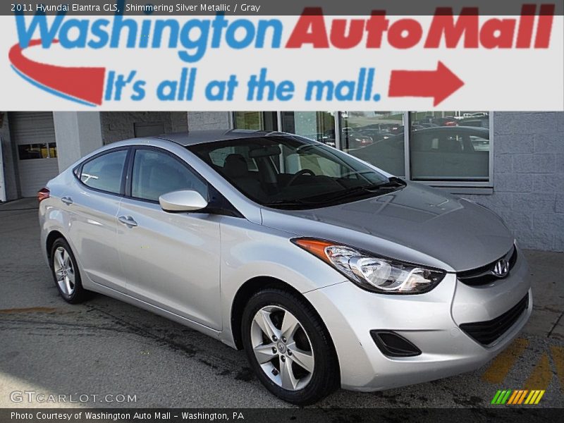 Shimmering Silver Metallic / Gray 2011 Hyundai Elantra GLS