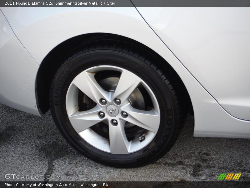 Shimmering Silver Metallic / Gray 2011 Hyundai Elantra GLS