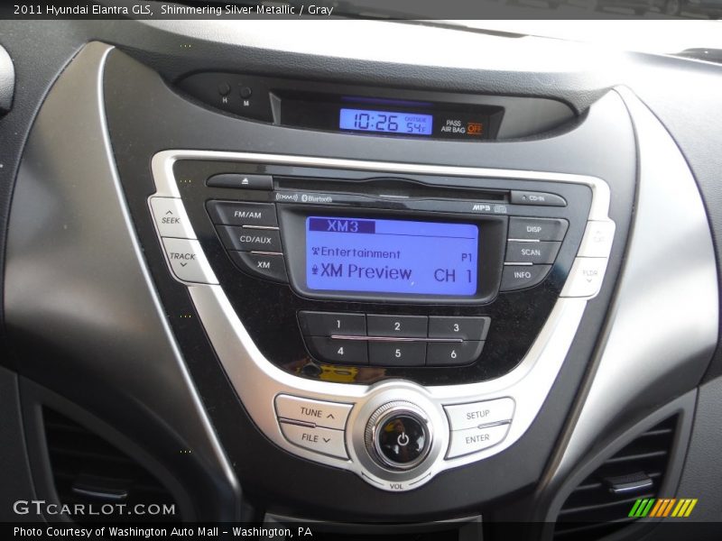 Shimmering Silver Metallic / Gray 2011 Hyundai Elantra GLS