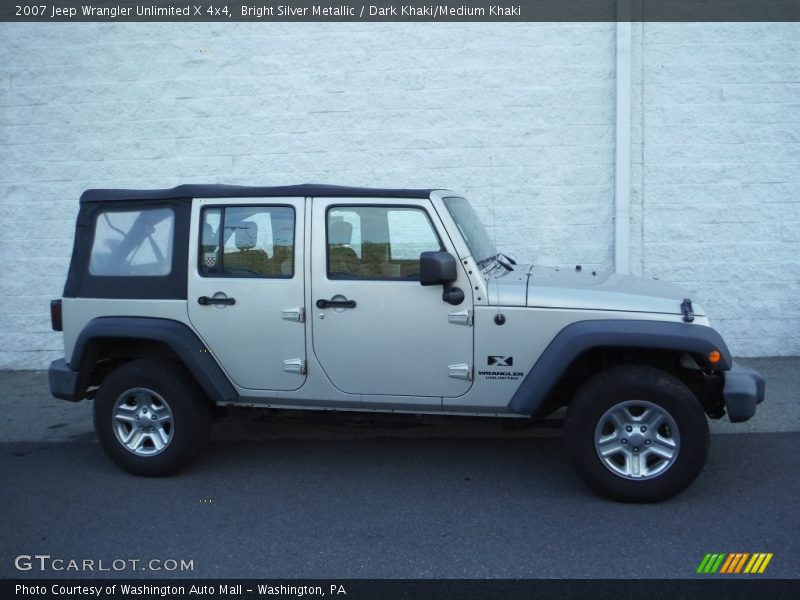 Bright Silver Metallic / Dark Khaki/Medium Khaki 2007 Jeep Wrangler Unlimited X 4x4