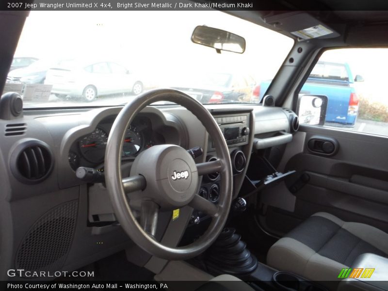 Bright Silver Metallic / Dark Khaki/Medium Khaki 2007 Jeep Wrangler Unlimited X 4x4