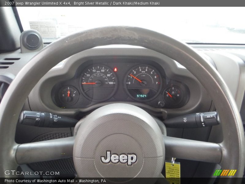 Bright Silver Metallic / Dark Khaki/Medium Khaki 2007 Jeep Wrangler Unlimited X 4x4