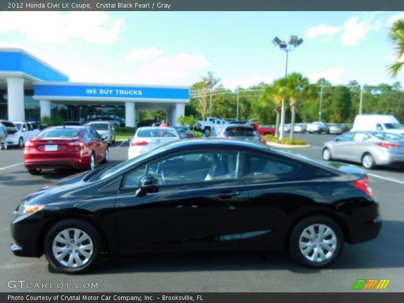 Crystal Black Pearl / Gray 2012 Honda Civic LX Coupe