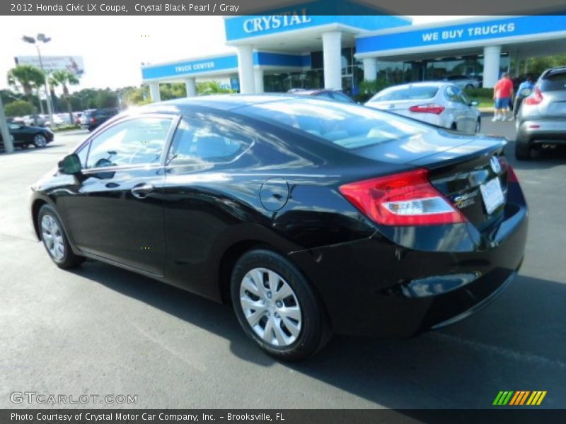 Crystal Black Pearl / Gray 2012 Honda Civic LX Coupe