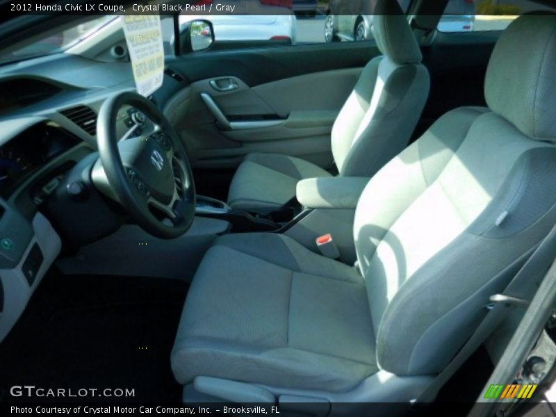 Crystal Black Pearl / Gray 2012 Honda Civic LX Coupe