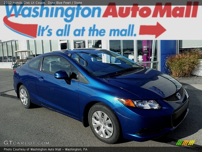 Dyno Blue Pearl / Stone 2012 Honda Civic LX Coupe