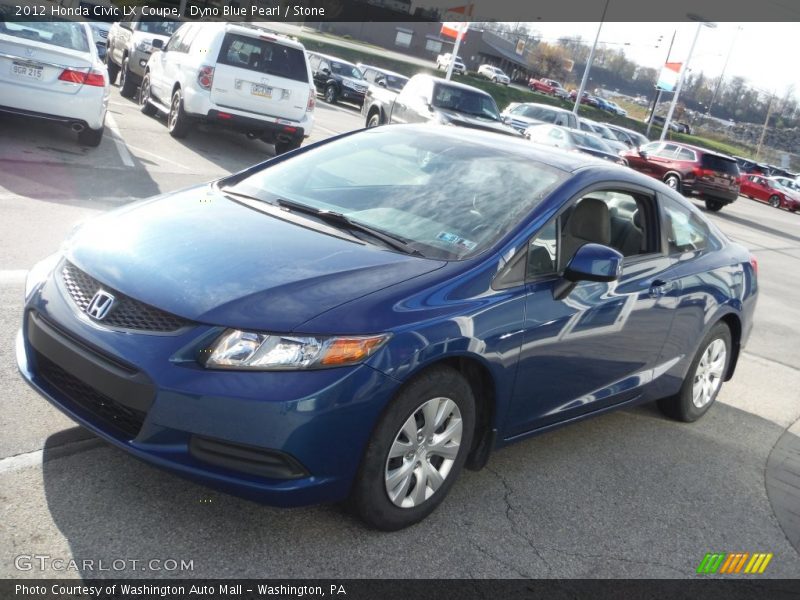 Dyno Blue Pearl / Stone 2012 Honda Civic LX Coupe