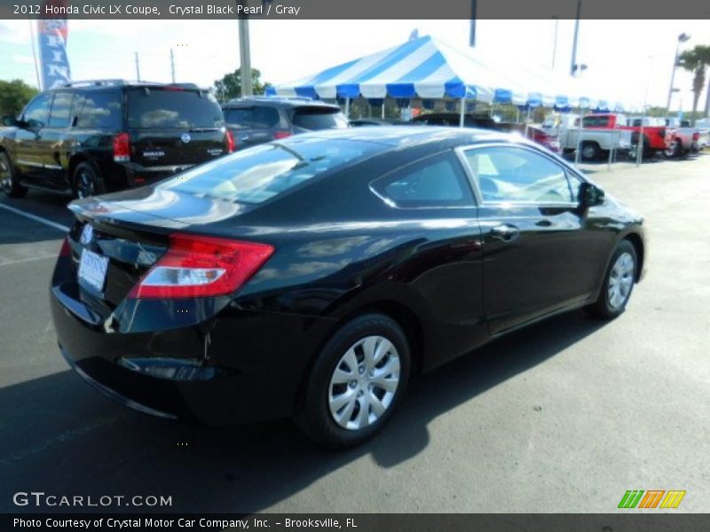Crystal Black Pearl / Gray 2012 Honda Civic LX Coupe