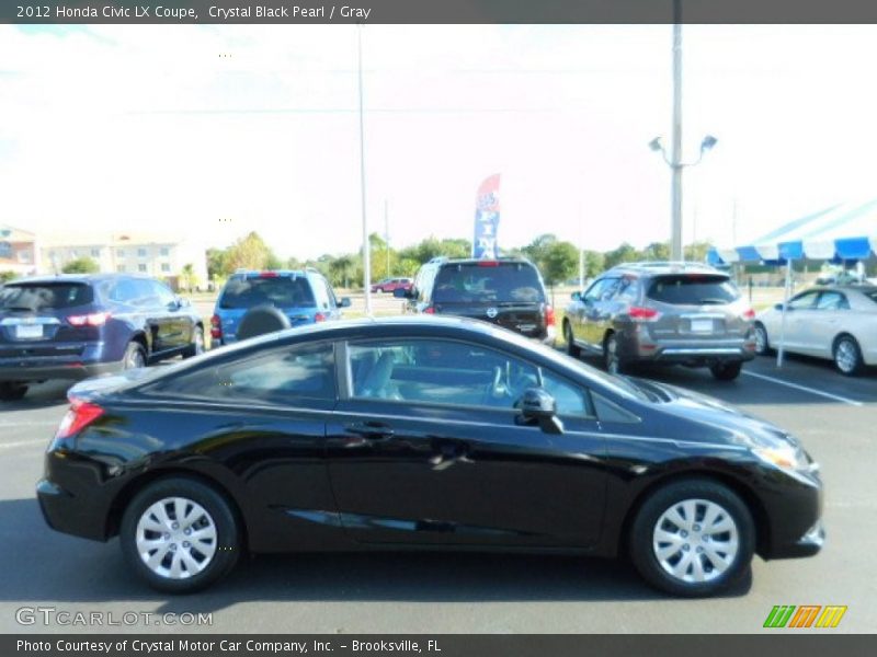 Crystal Black Pearl / Gray 2012 Honda Civic LX Coupe