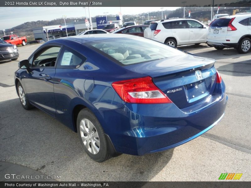 Dyno Blue Pearl / Stone 2012 Honda Civic LX Coupe