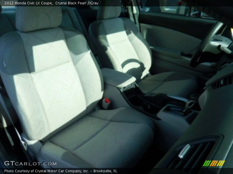 Crystal Black Pearl / Gray 2012 Honda Civic LX Coupe