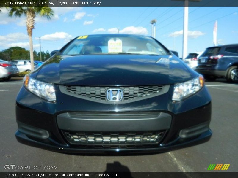 Crystal Black Pearl / Gray 2012 Honda Civic LX Coupe