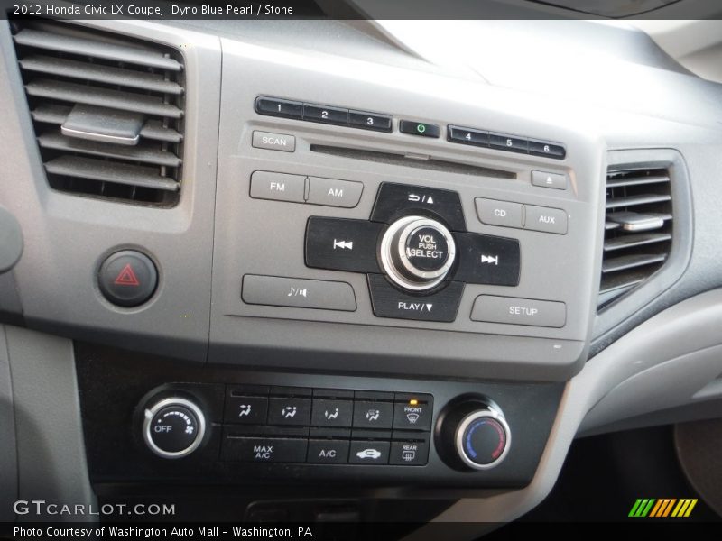 Dyno Blue Pearl / Stone 2012 Honda Civic LX Coupe