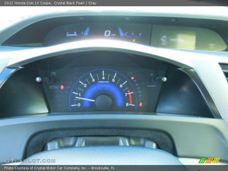 Crystal Black Pearl / Gray 2012 Honda Civic LX Coupe