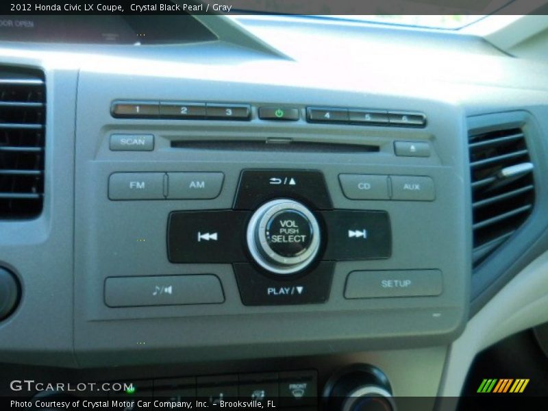 Crystal Black Pearl / Gray 2012 Honda Civic LX Coupe
