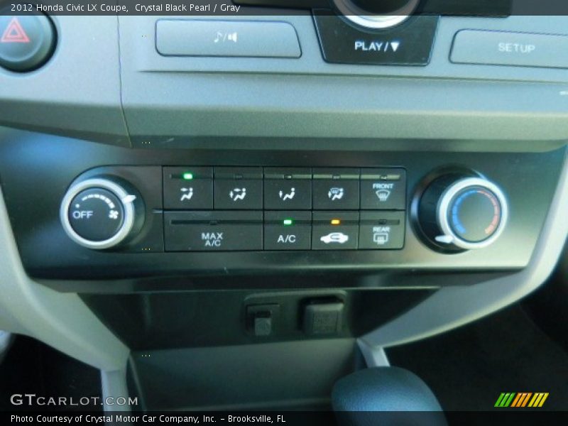 Crystal Black Pearl / Gray 2012 Honda Civic LX Coupe
