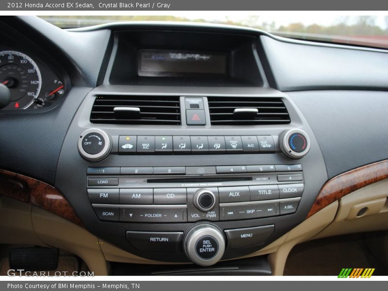 Crystal Black Pearl / Gray 2012 Honda Accord EX Sedan