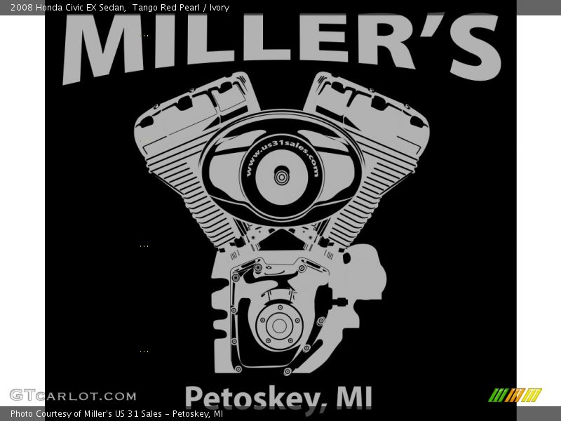 Tango Red Pearl / Ivory 2008 Honda Civic EX Sedan