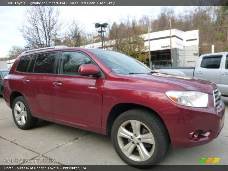 Salsa Red Pearl / Ash Gray 2008 Toyota Highlander Limited 4WD