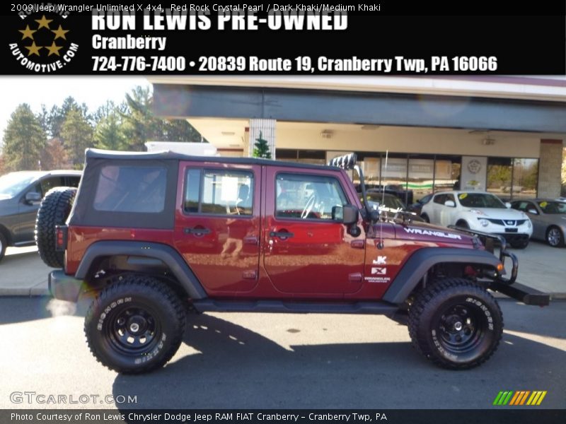 Red Rock Crystal Pearl / Dark Khaki/Medium Khaki 2009 Jeep Wrangler Unlimited X 4x4