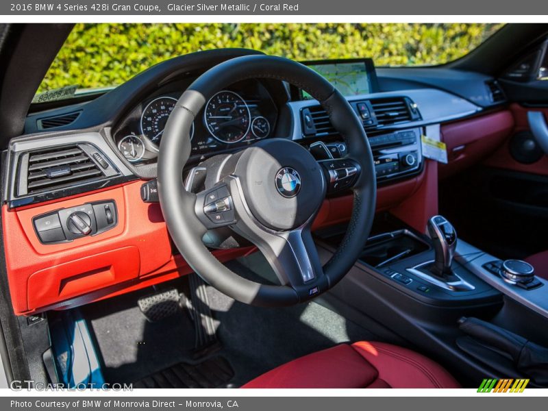Glacier Silver Metallic / Coral Red 2016 BMW 4 Series 428i Gran Coupe